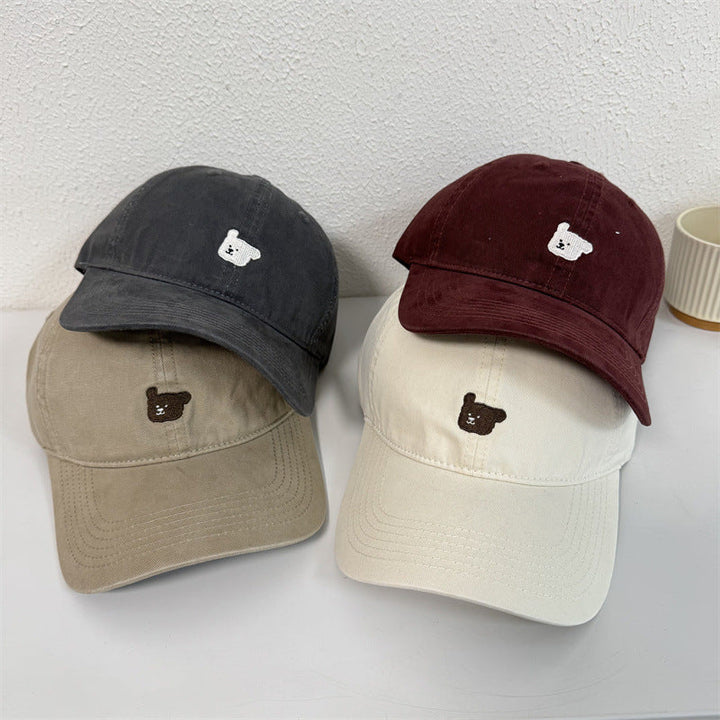 Women's Cute Embroidered Bear Cap Kalsten