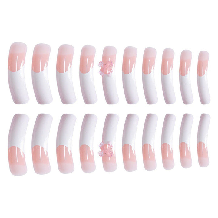 Elegant Bow-Embellished Acrylic Press-On Nails Kalsten