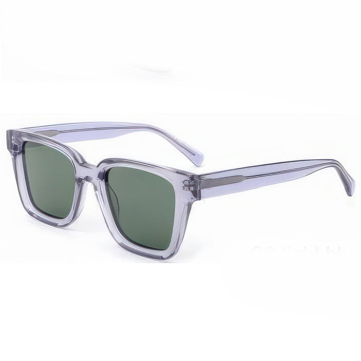 Ladies' Fashionable Square Sunglasses with Transparent Plastic Frame and Polarized Lenses Kalsten
