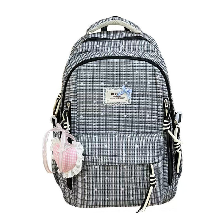 Stylish Gingham Pattern Backpack Kalsten