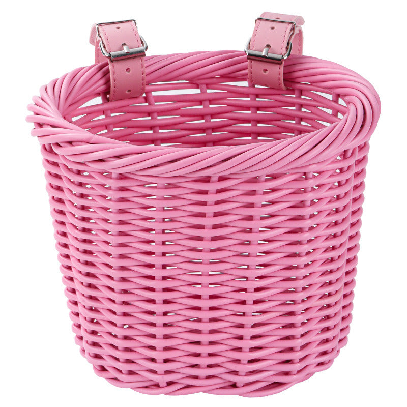 Woven Storage Basket with Adjustable Leather Straps Kalsten