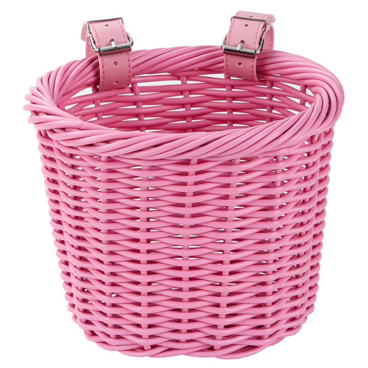 Woven Storage Basket with Adjustable Leather Straps Kalsten