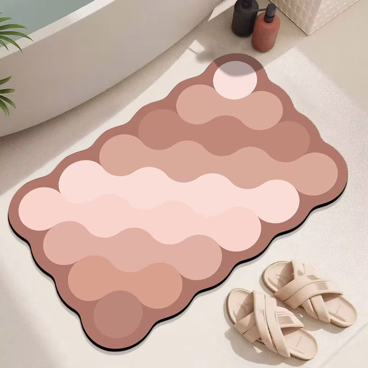 Abstract Wave Design Bath Mat Kalsten