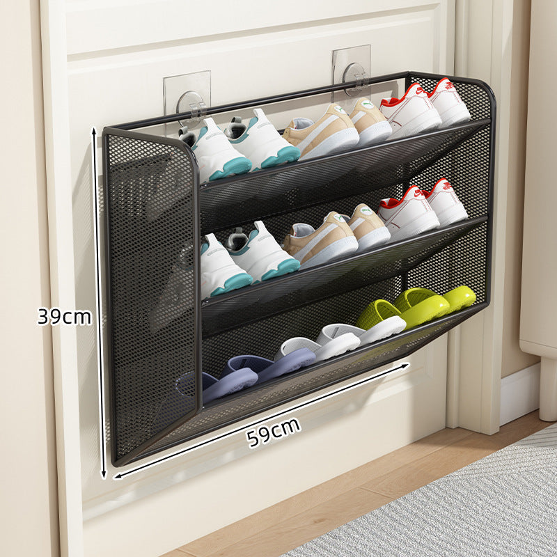 slim overdoor mesh shoe rack organizer with ventilated angled shelf Kalsten