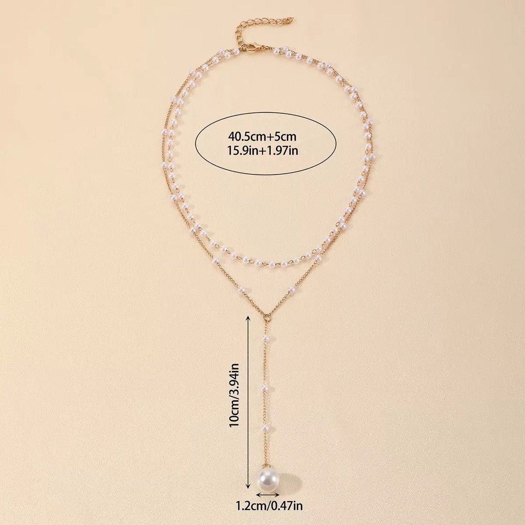 Layered Pearl Chain Necklace Kalsten
