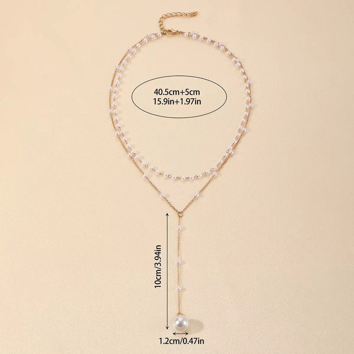 Layered Pearl Chain Necklace Kalsten