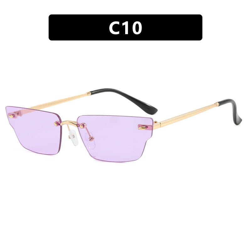 Women's geometric sunglasses with delicate frame and transparent lenses Kalsten
