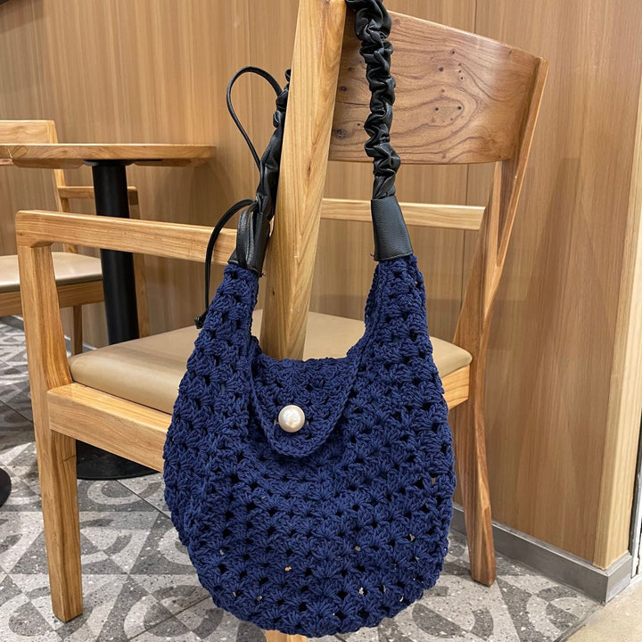 Hand-knotted all-rounder bag with elegant pearl decoration Kalsten