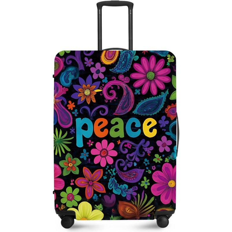Unisex nan elastic suitcase cover with UV-resistant motif print and zip opening Kalsten