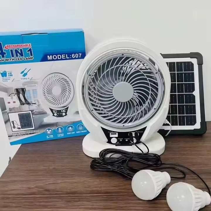 Ladies portable 4-in-1 solar fan with LED lamp Kalsten