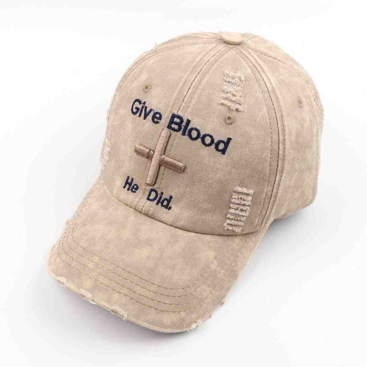 Women's Distressed Graphic Baseball Cap with Inspirational Message Kalsten