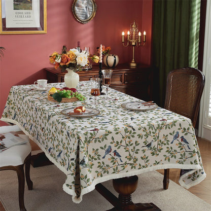 Artistic Bird Print Tablecloth
