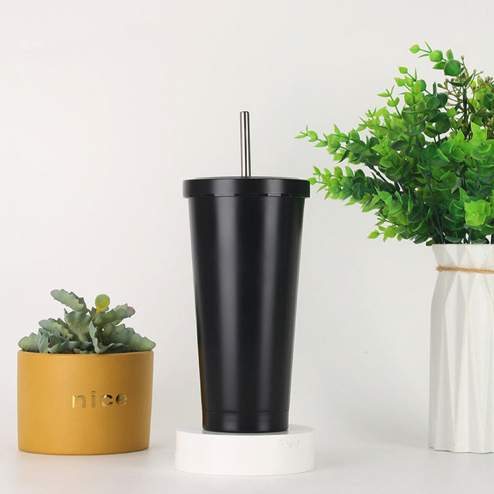 Women's stainless steel drinking cup with straw Kalsten