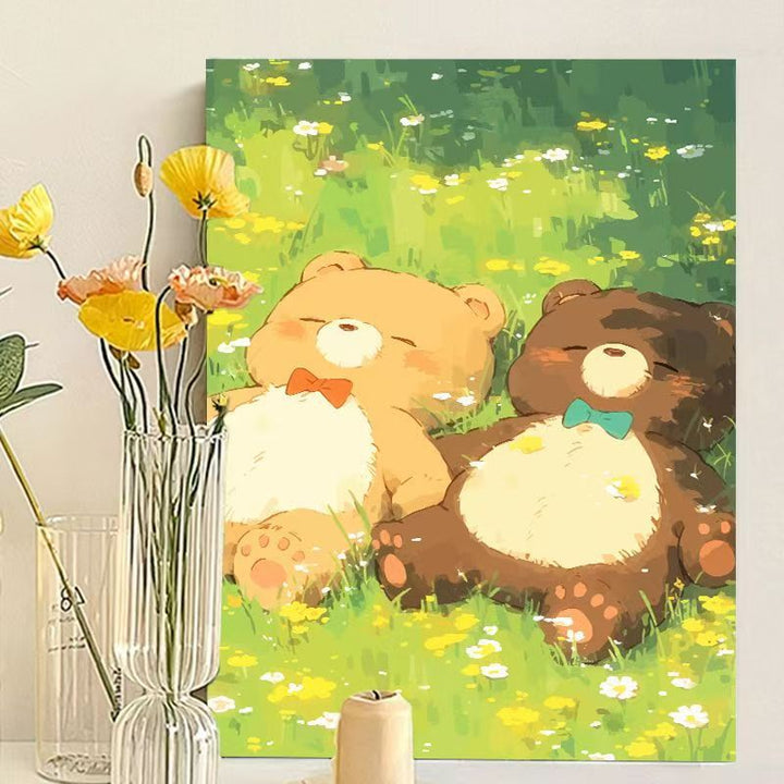 Cute Bear-Themed Art Canvas Print Kalsten