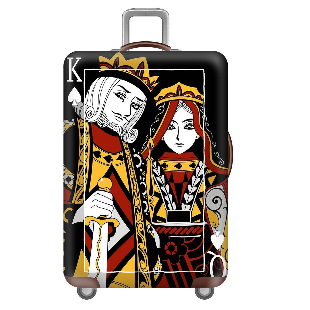 Unisex nan robust Hart shell trolley with lion portrait motif print, shock-resistant ABS polycarbonate shell, multi-wheeled chassis and TSA security lock Kalsten