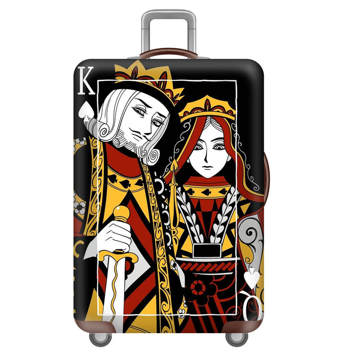 Unisex nan robust Hart shell trolley with lion portrait motif print, shock-resistant ABS polycarbonate shell, multi-wheeled chassis and TSA security lock Kalsten