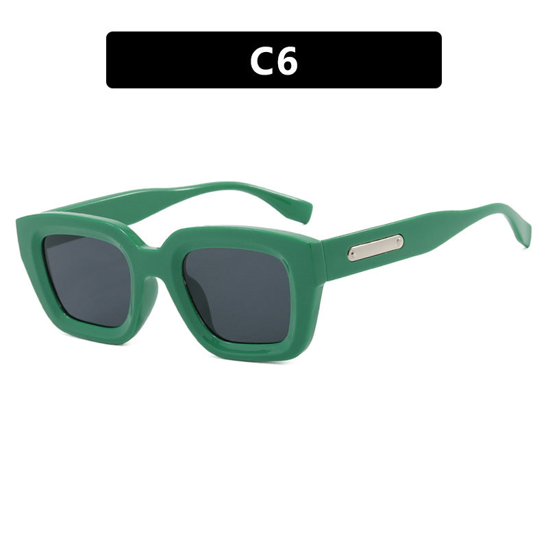 Women's square sunglasses with transparent frame and brown lenses Kalsten