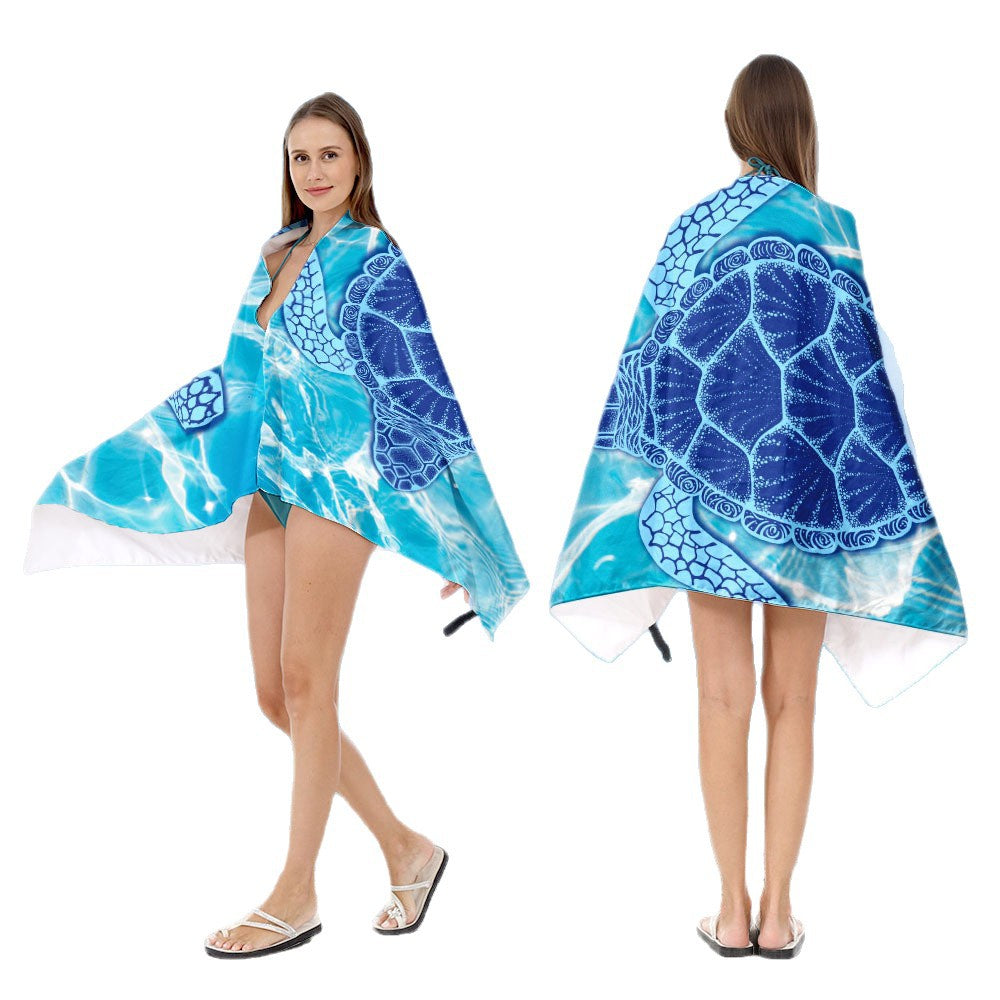 Hooded sun tent for the beach with creative mandala design Kalsten