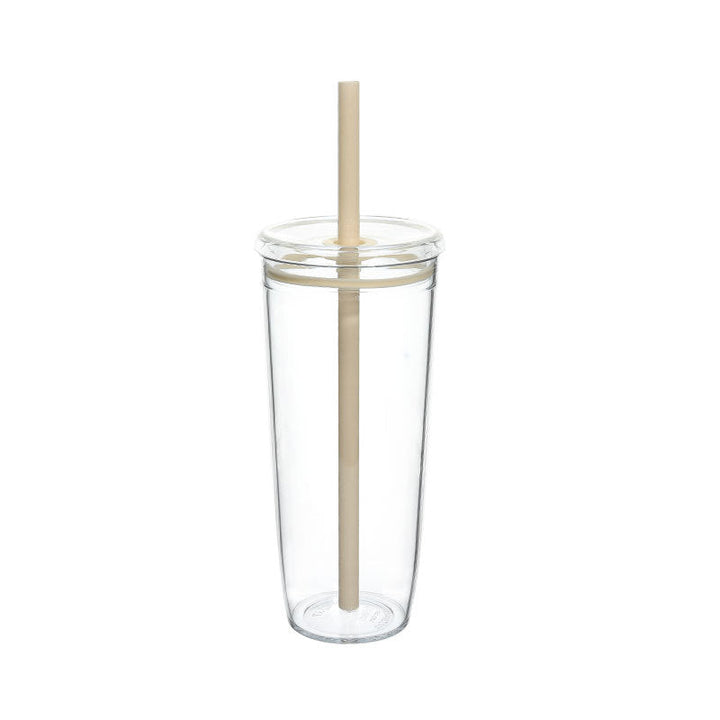 Women's Transparent BPA-free Drinking Cup with Integrated Straw Kalsten