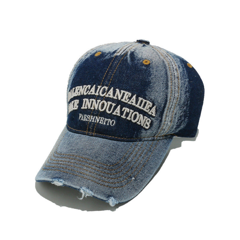 Women's Distressed Denim Graphic Baseball Cap Kalsten