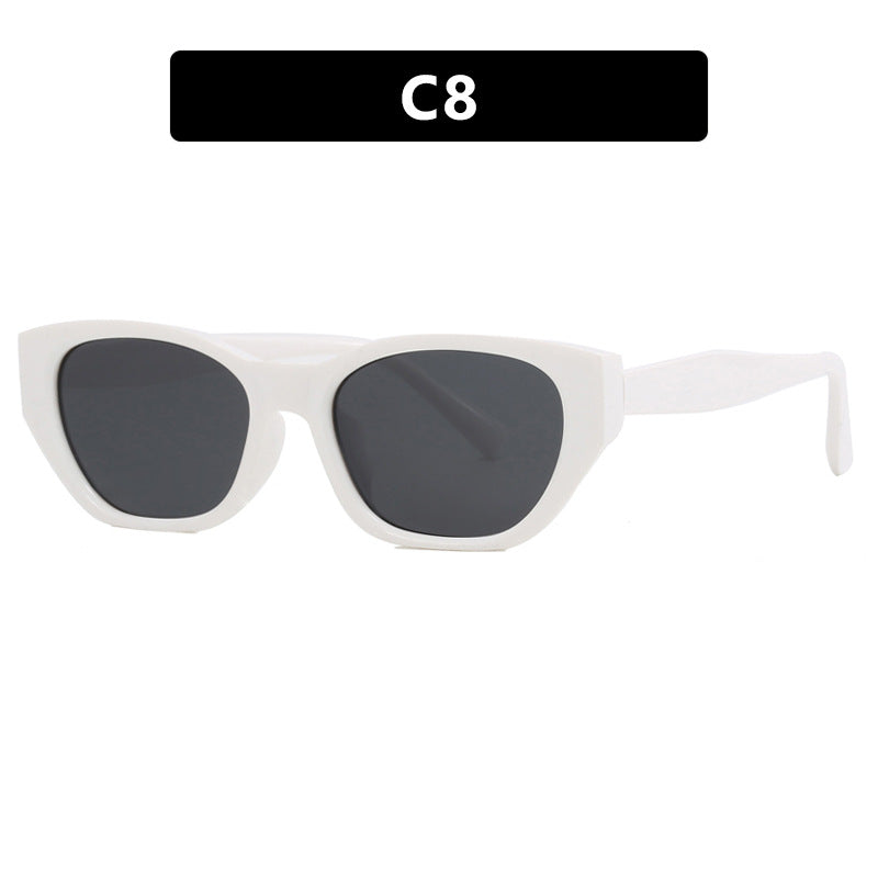 Women's futuristic cat-eye sunglasses with transparent frame and comfortable UV protection Kalsten
