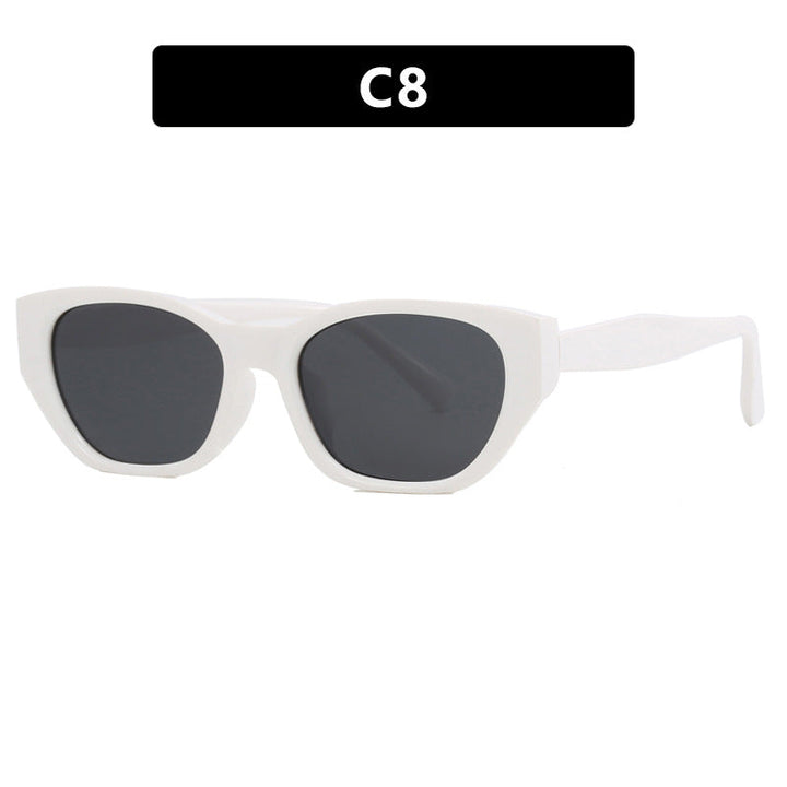Women's futuristic cat-eye sunglasses with transparent frame and comfortable UV protection Kalsten