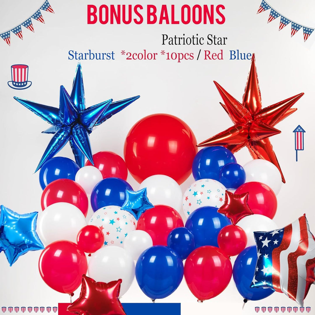 Unisex nano patriotic party decoration set with balloon arch, table decoration and tassel garland Kalsten