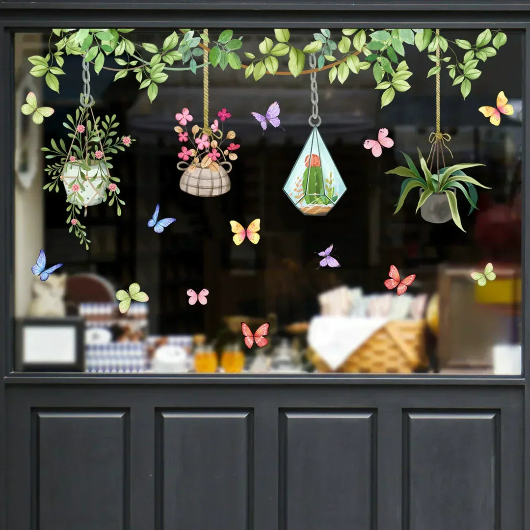 Kalsten | 💐 Colorful Floral Bouquet Window Sticker 🖼️ (Removable without leaving marks)