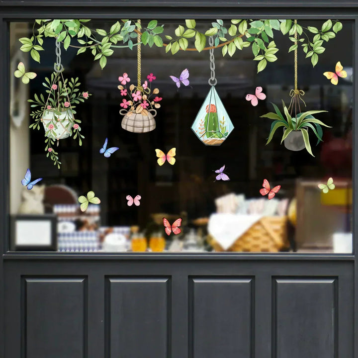 Kalsten | 💐 Colorful Floral Bouquet Window Sticker 🖼️ (Removable without leaving marks)