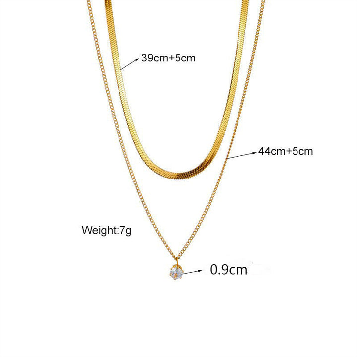 Layered Dual Chain Pendant Necklace Kalsten