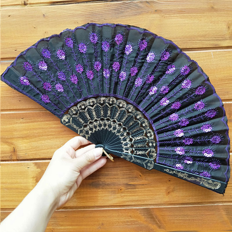 Women's high-quality lace fan with artistic floral motifs Kalsten
