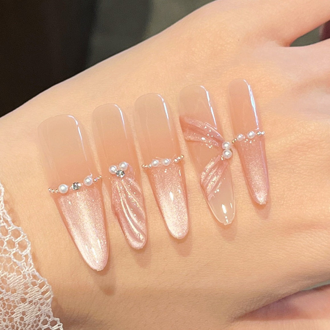 Elegant 3D Decorative Press-On Nail Extensions Kalsten