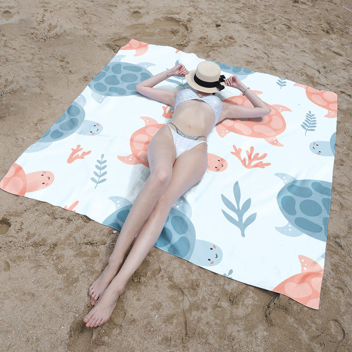Beach blanket with colorful turtle pattern Kalsten