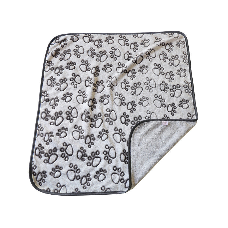 Women's Plush Pet Lounger Mat with Cute Paw Print Kalsten