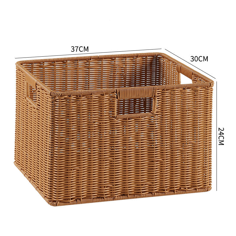 Handcrafted Rectangular Wicker Storage Bin Kalsten
