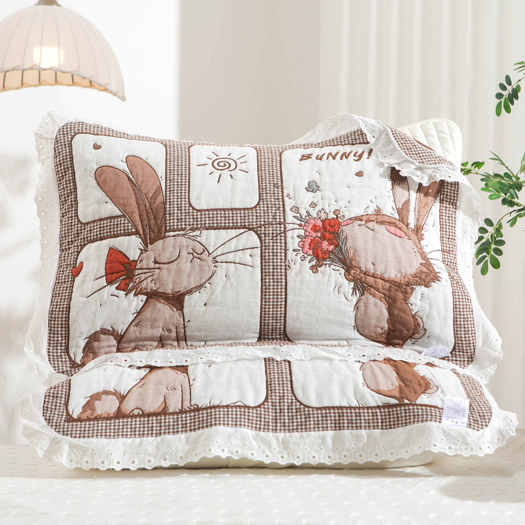 Women's pillow with charming elephant motif and delicate lace edge Kalsten