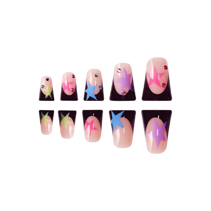 Artistic Stiletto Nail Art Set with Star Accents Kalsten