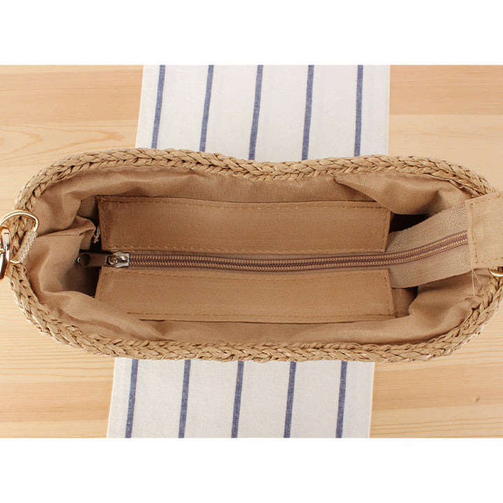 Fashionable straw bag with chain strap Kalsten