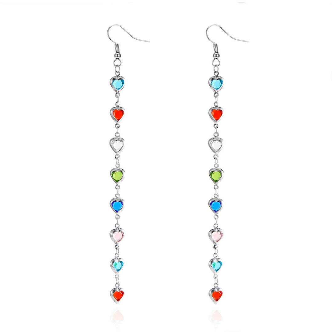 Dazzling Heart-Shaped Drop Earrings Kalsten
