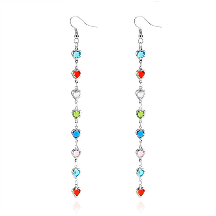 Dazzling Heart-Shaped Drop Earrings Kalsten