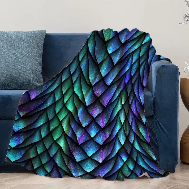 Women's cuddly blanket with shimmering scale pattern Kalsten