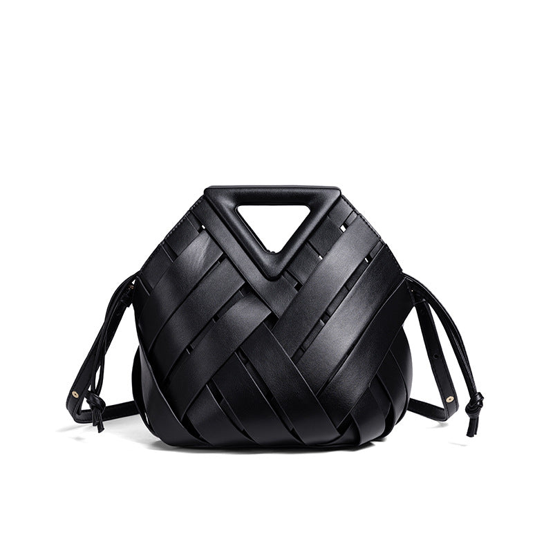 Handcrafted Woven Leather Shoulder Bag Acalora