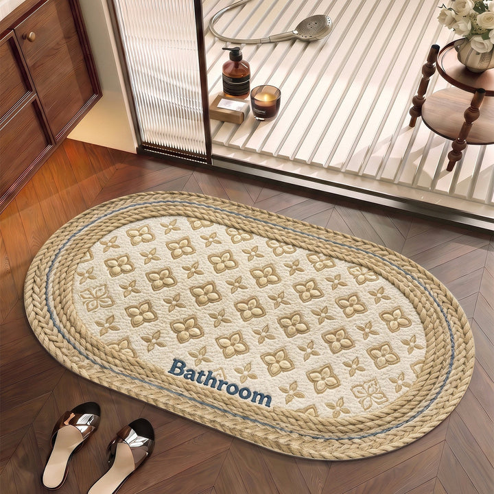 Floral Patterned Cotton Bath Mat Kalsten