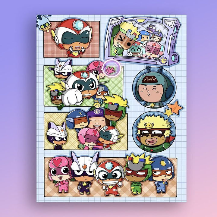 Cartoon Character Sticker Art Print Kalsten