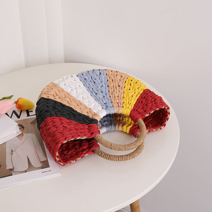 Handmade wicker bag with colorful pattern Kalsten