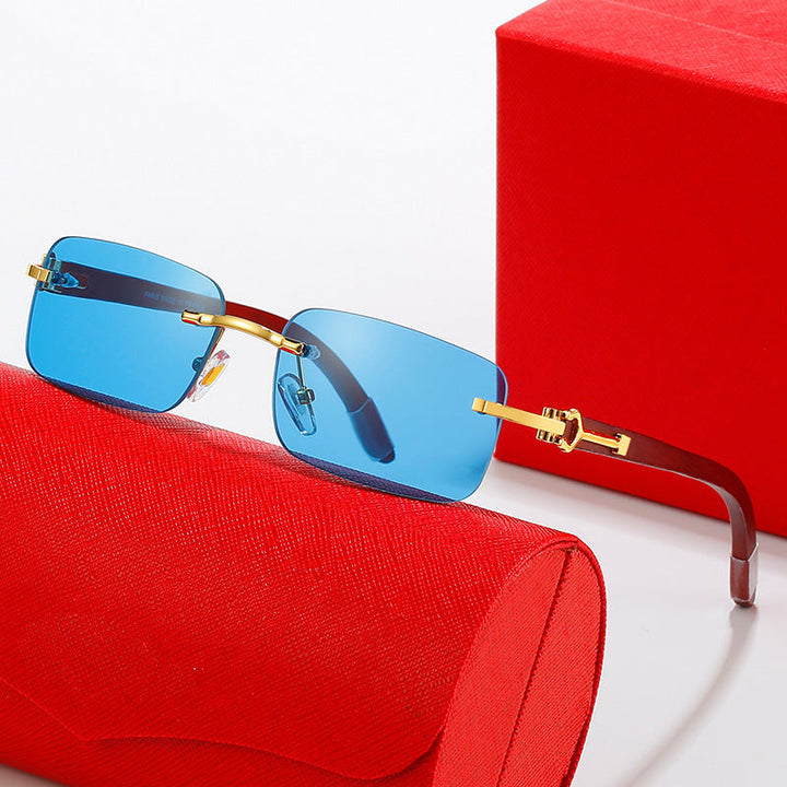 Women's fashionable semi-rimless sunglasses with luxurious metal and plastic frame Kalsten