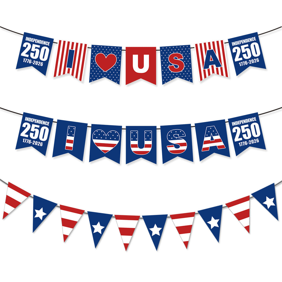 Unisex nan pennant string made of durable polyester with star and stripe motif for party decoration Kalsten