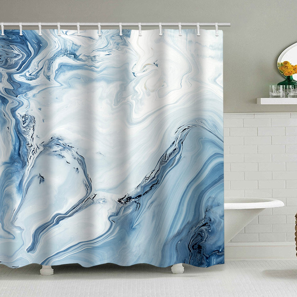 Elegant Marble-Patterned Shower Curtain Kalsten