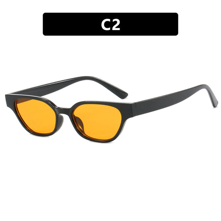 Women's fashionable sunglasses with curved frame and brown lenses Kalsten