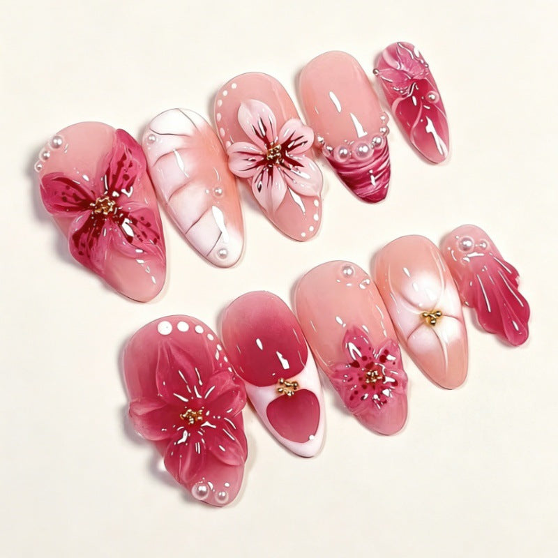 Detailed Floral Design Press-On Nails Kalsten